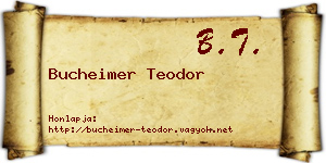 Bucheimer Teodor névjegykártya